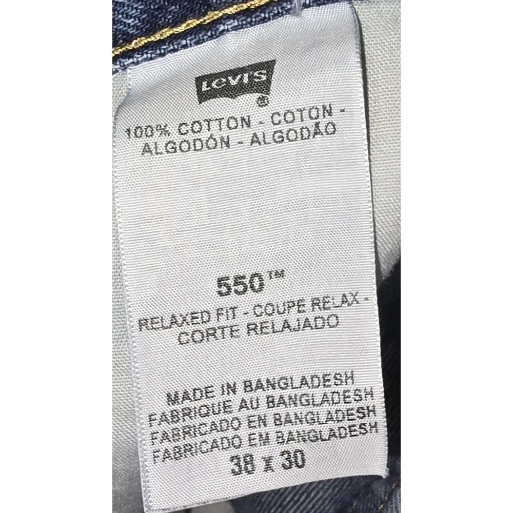Levi's 550 Men's Relaxed Blue Denim jeans Pants size 38x30 Straight Work
